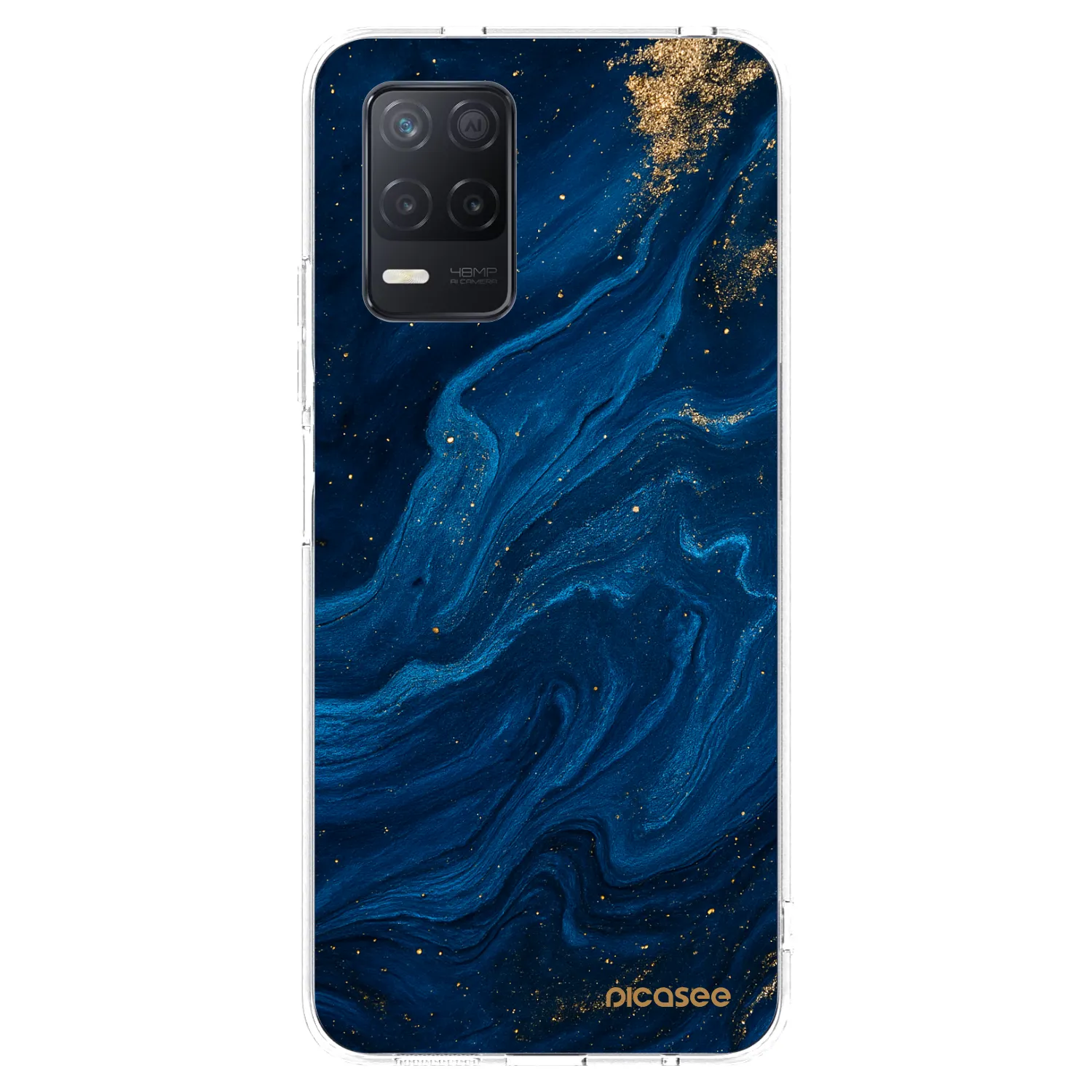 Picasee átlátszó szilikon tok az alábbi mobiltelefonokra Realme 8 5G - Blue