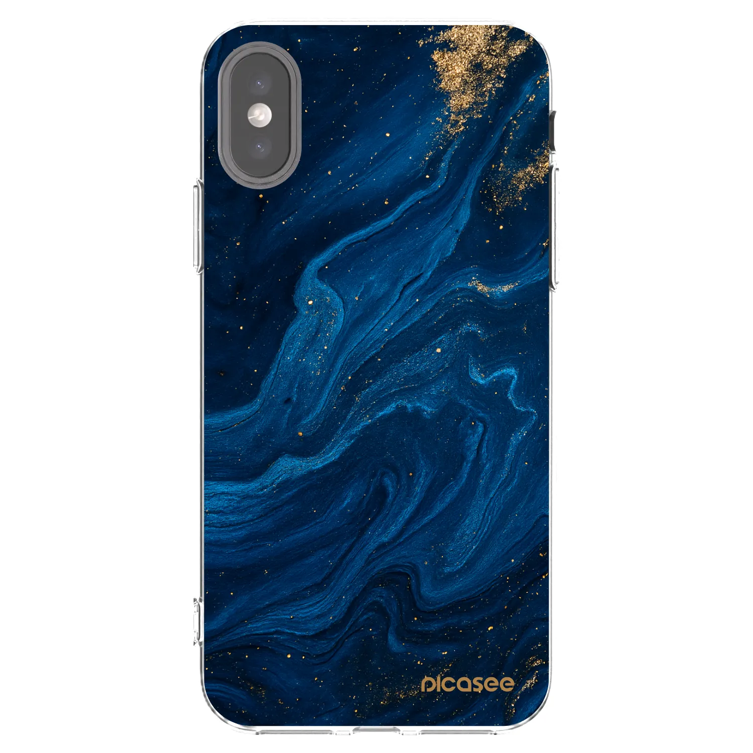 Picasee átlátszó szilikon tok az alábbi mobiltelefonokra Apple iPhone X/XS - Blue