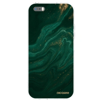 Picasee átlátszó szilikon tok az alábbi mobiltelefonokra Apple iPhone 5/5S/SE - Green