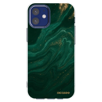 Picasee átlátszó szilikon tok az alábbi mobiltelefonokra Apple iPhone 12 mini - Green