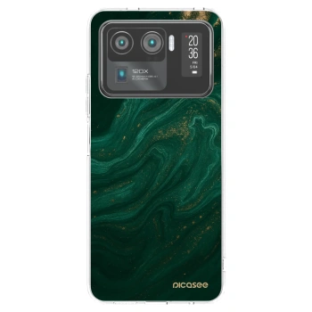 Picasee átlátszó szilikon tok az alábbi mobiltelefonokra Xiaomi Mi 11 Ultra - Green