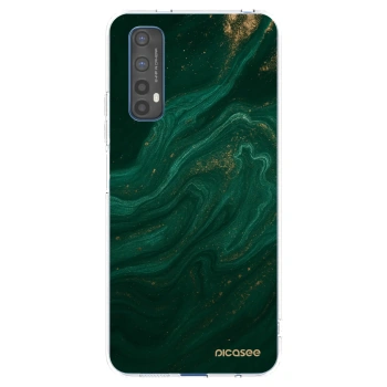 Picasee átlátszó szilikon tok az alábbi mobiltelefonokra Realme 7 - Green