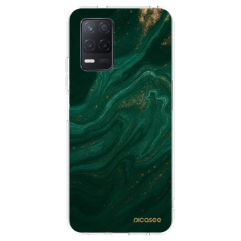 Picasee átlátszó szilikon tok az alábbi mobiltelefonokra Realme 8 5G - Green