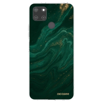 Picasee átlátszó szilikon tok az alábbi mobiltelefonokra Realme C21Y - Green