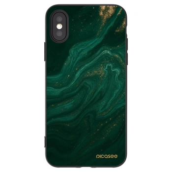 Picasee fekete szilikon tok az alábbi mobiltelefonokra Apple iPhone X/XS - Green
