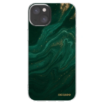 Picasee átlátszó szilikon tok az alábbi mobiltelefonokra Apple iPhone 15 Plus - Green