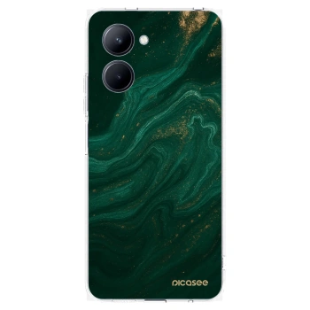 Picasee átlátszó szilikon tok az alábbi mobiltelefonokra Realme C33 (2023) - Green