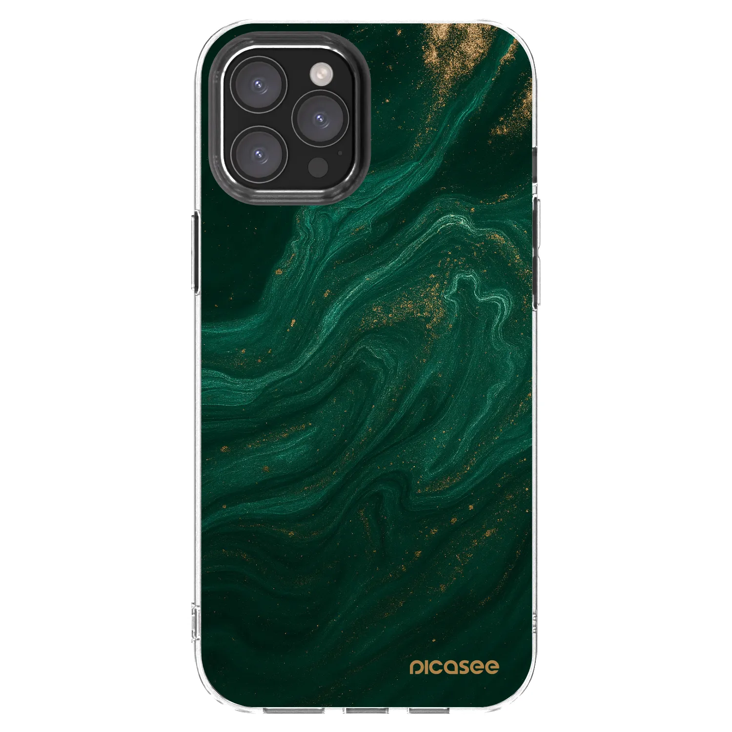 Picasee átlátszó szilikon tok az alábbi mobiltelefonokra Apple iPhone 12 Pro Max - Green