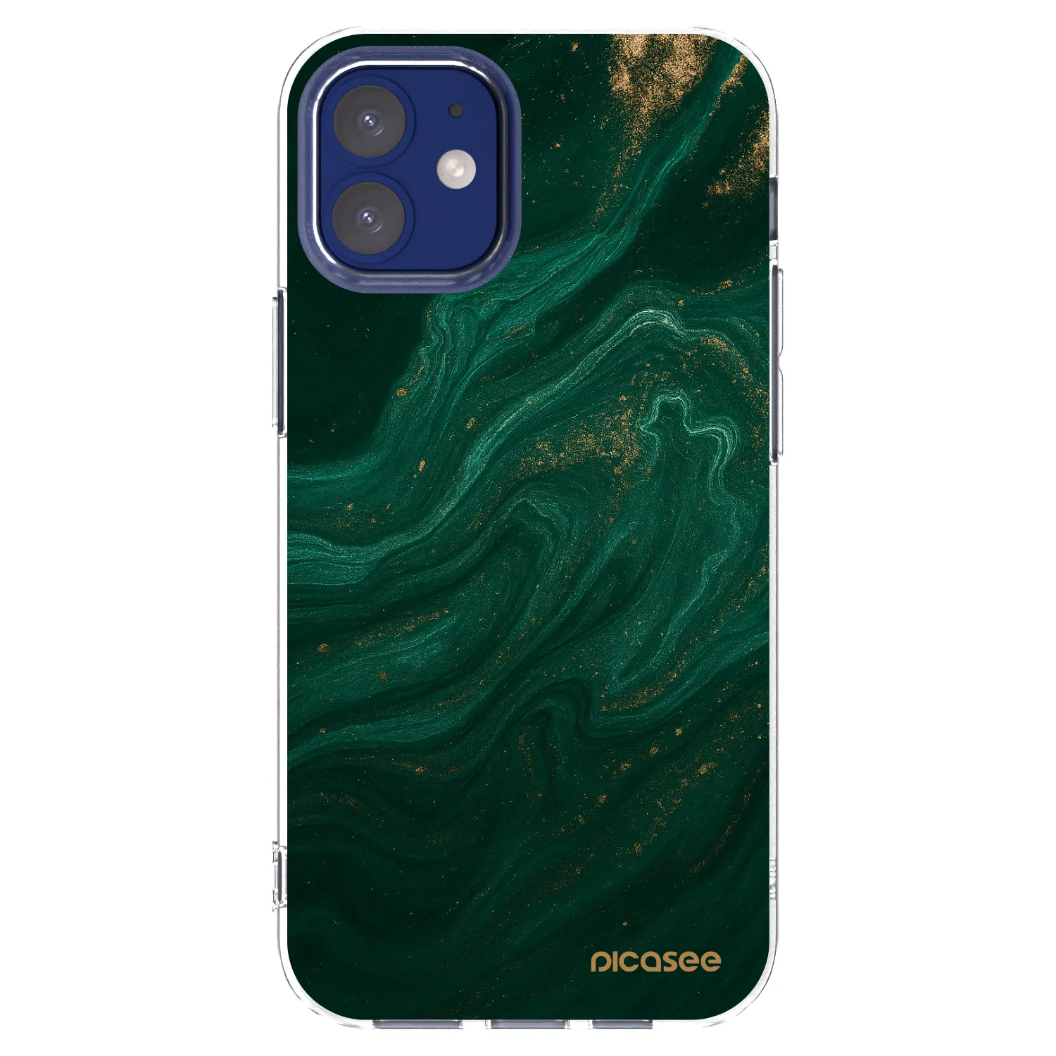 Picasee átlátszó szilikon tok az alábbi mobiltelefonokra Apple iPhone 12 mini - Green