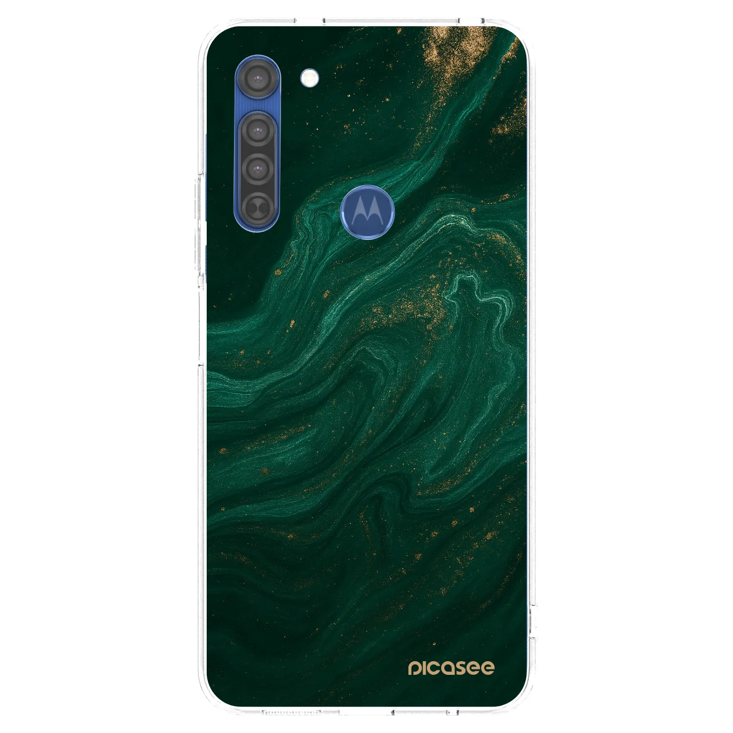 Picasee átlátszó szilikon tok az alábbi mobiltelefonokra Motorola Moto G8 - Green