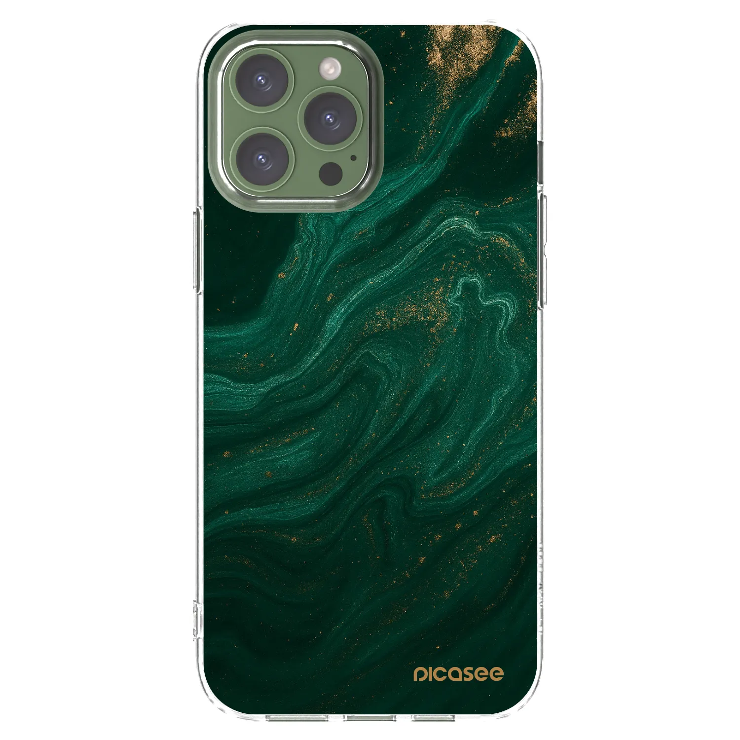 Picasee átlátszó szilikon tok az alábbi mobiltelefonokra Apple iPhone 13 Pro Max - Green