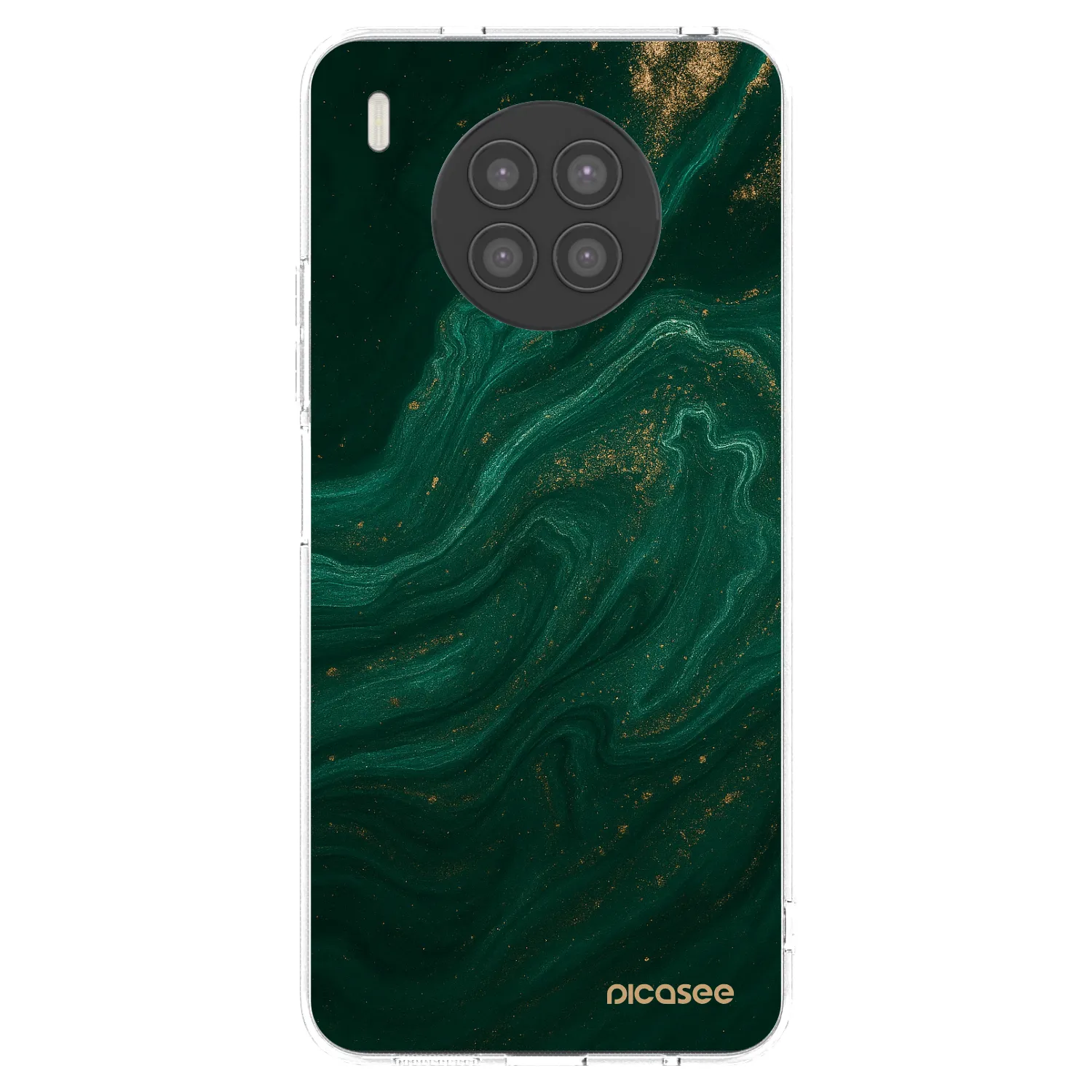 Picasee átlátszó szilikon tok az alábbi mobiltelefonokra Huawei Nova 8i - Green