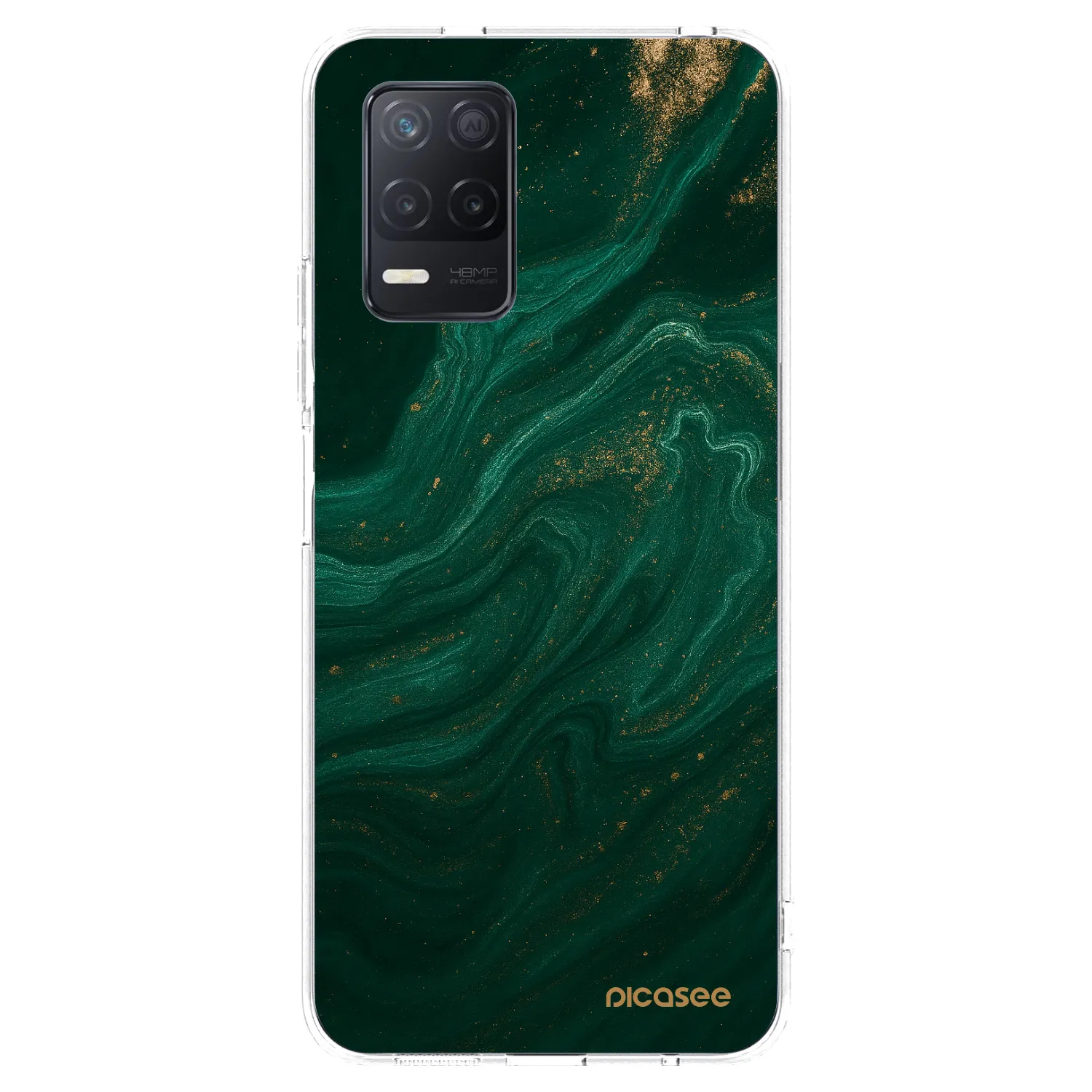 Picasee átlátszó szilikon tok az alábbi mobiltelefonokra Realme 8 5G - Green