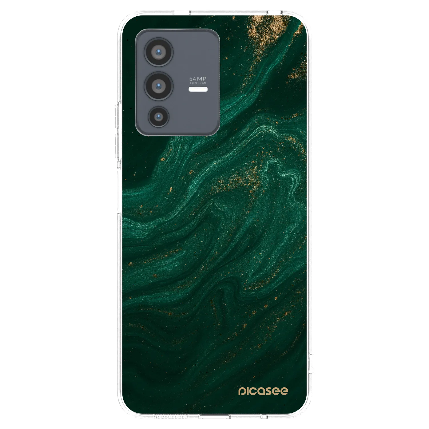 Picasee átlátszó szilikon tok az alábbi mobiltelefonokra Vivo V23 5G - Green