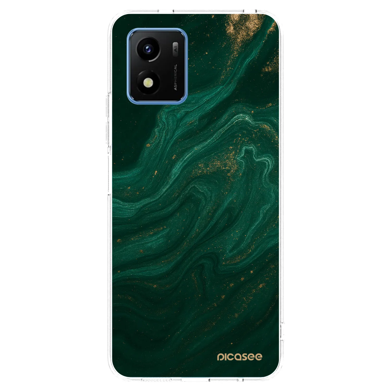 Picasee átlátszó szilikon tok az alábbi mobiltelefonokra Vivo Y01 - Green