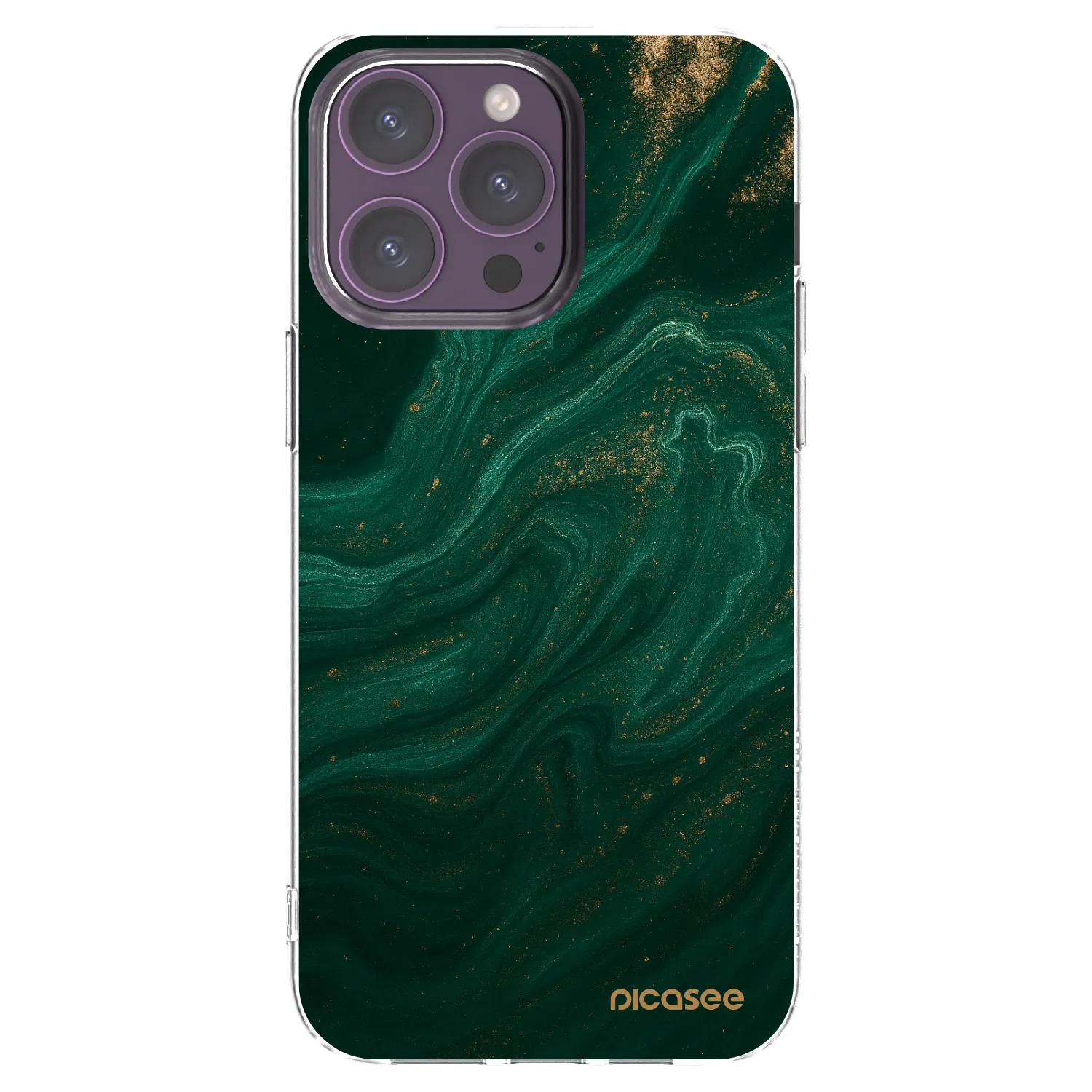 Picasee átlátszó szilikon tok az alábbi mobiltelefonokra Apple iPhone 14 Pro Max - Green
