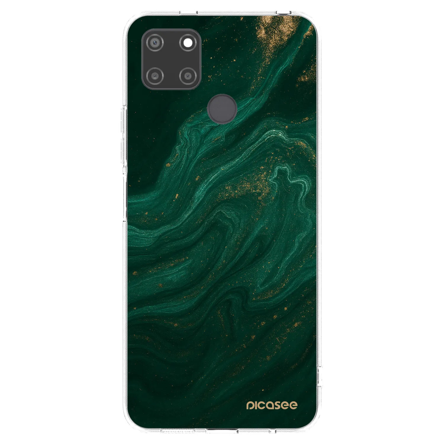 Picasee átlátszó szilikon tok az alábbi mobiltelefonokra Realme C21Y - Green