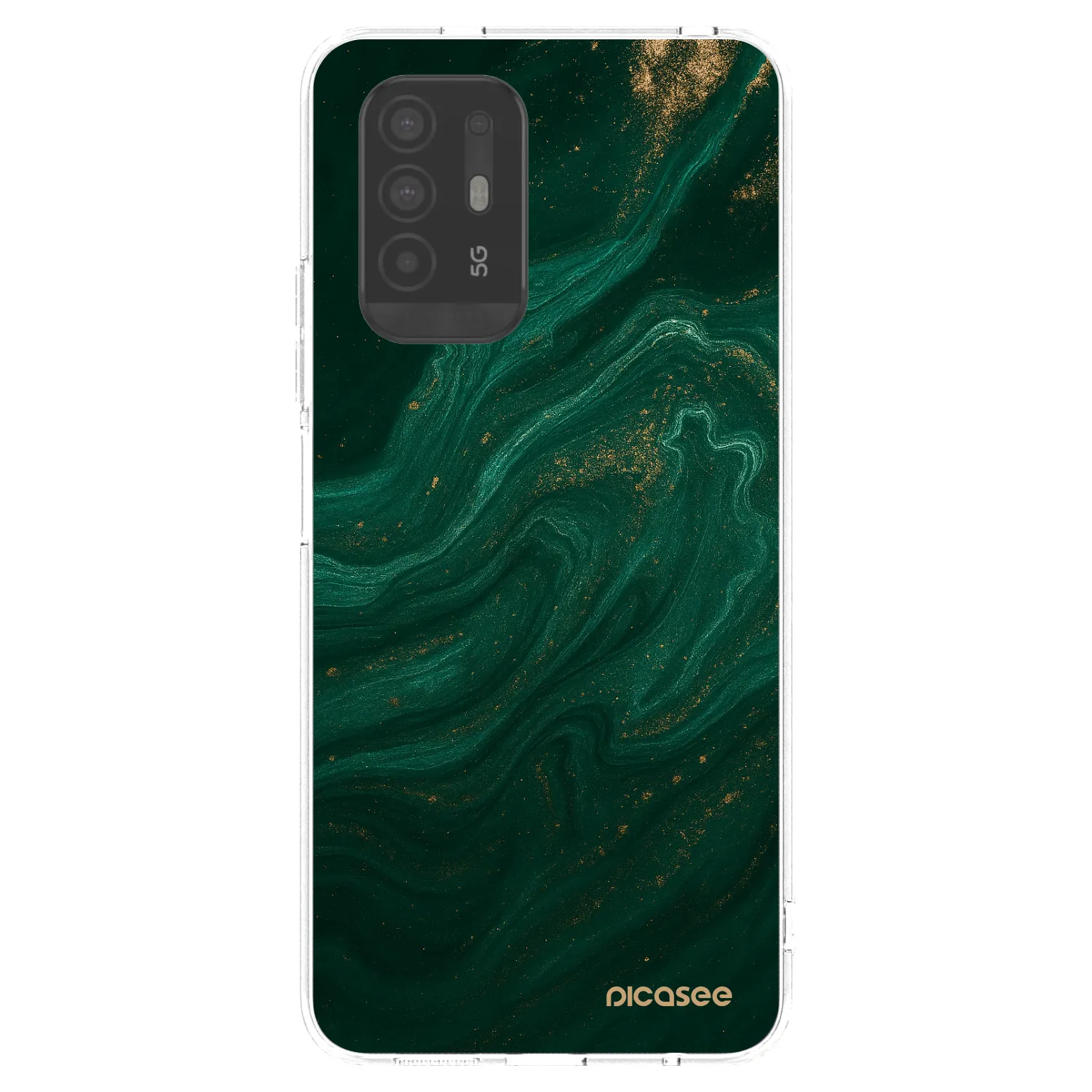 Picasee átlátszó szilikon tok az alábbi mobiltelefonokra OPPO A94 5G - Green