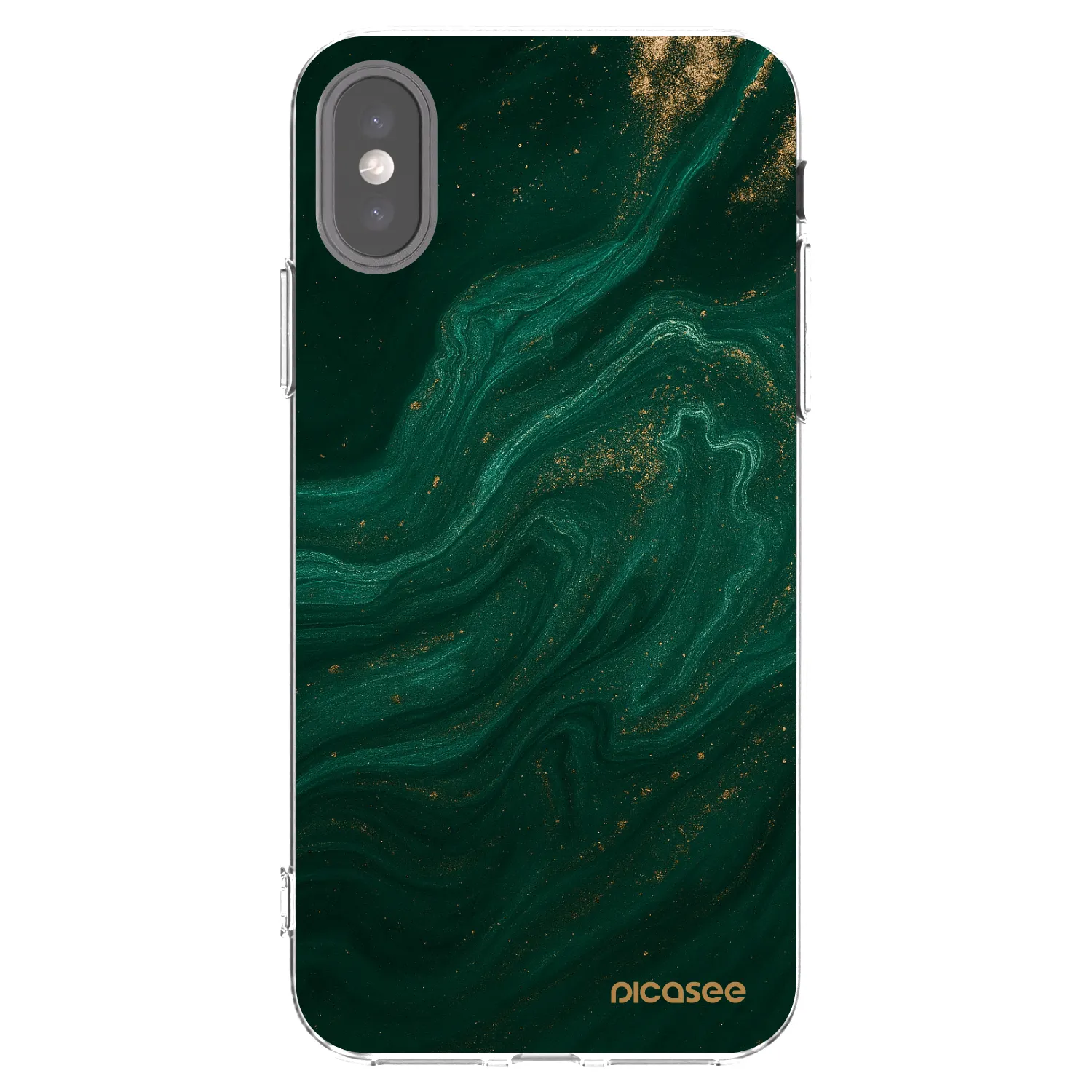 Picasee átlátszó szilikon tok az alábbi mobiltelefonokra Apple iPhone X/XS - Green
