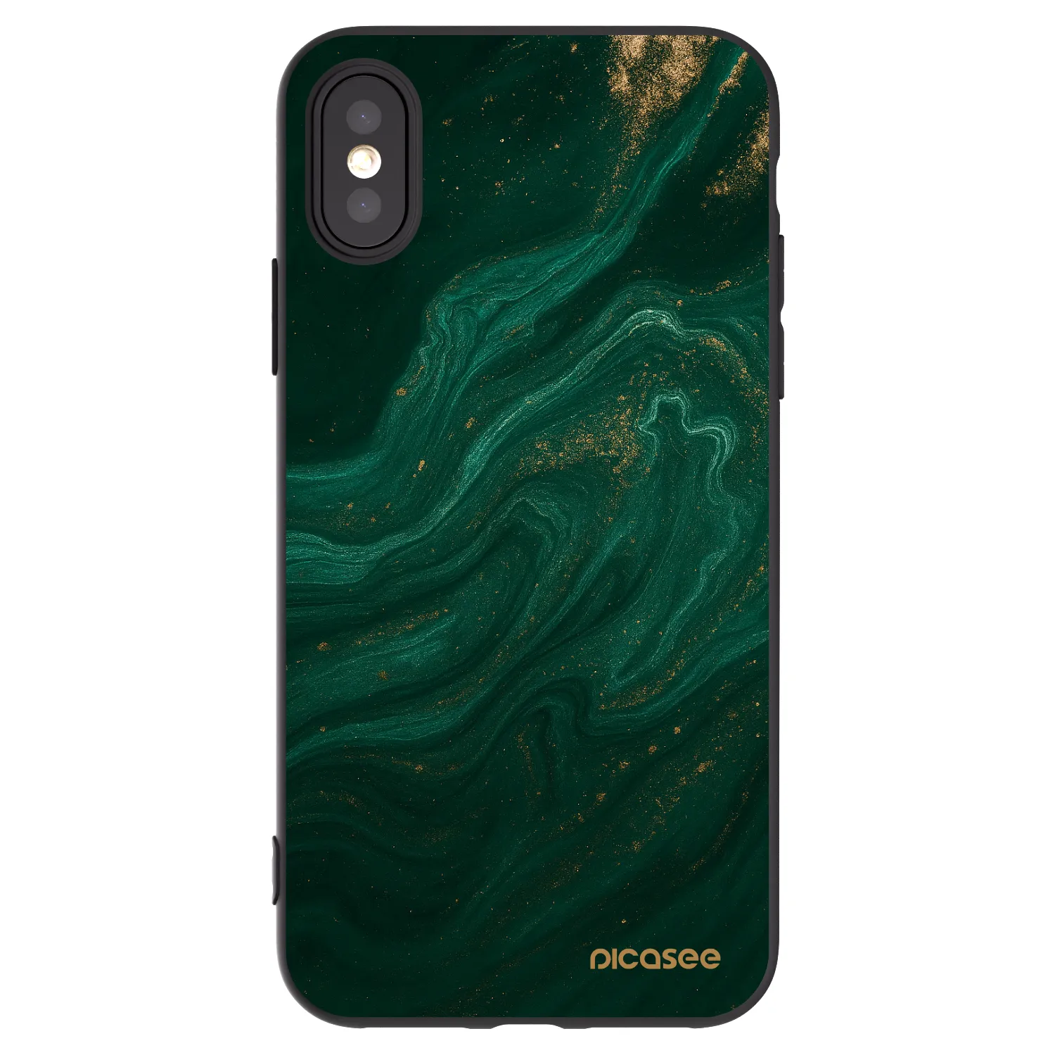 Picasee fekete szilikon tok az alábbi mobiltelefonokra Apple iPhone X/XS - Green