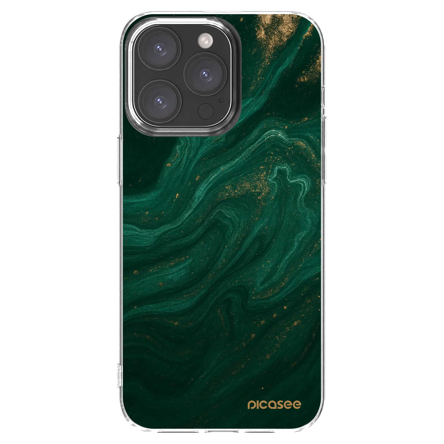 Picasee átlátszó szilikon tok az alábbi mobiltelefonokra Apple iPhone 15 Pro Max - Green