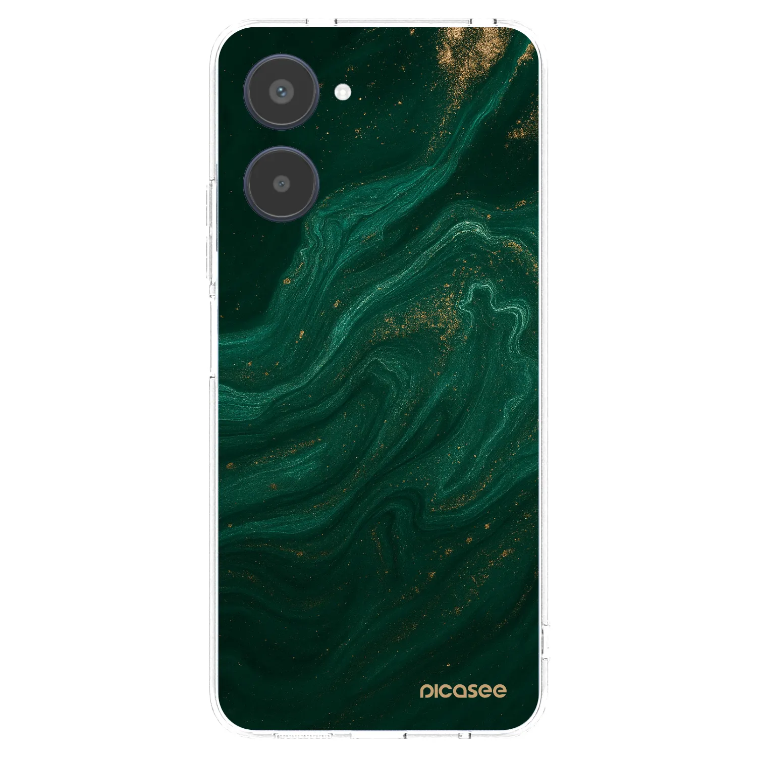 Picasee átlátszó szilikon tok az alábbi mobiltelefonokra Realme 10 4G - Green