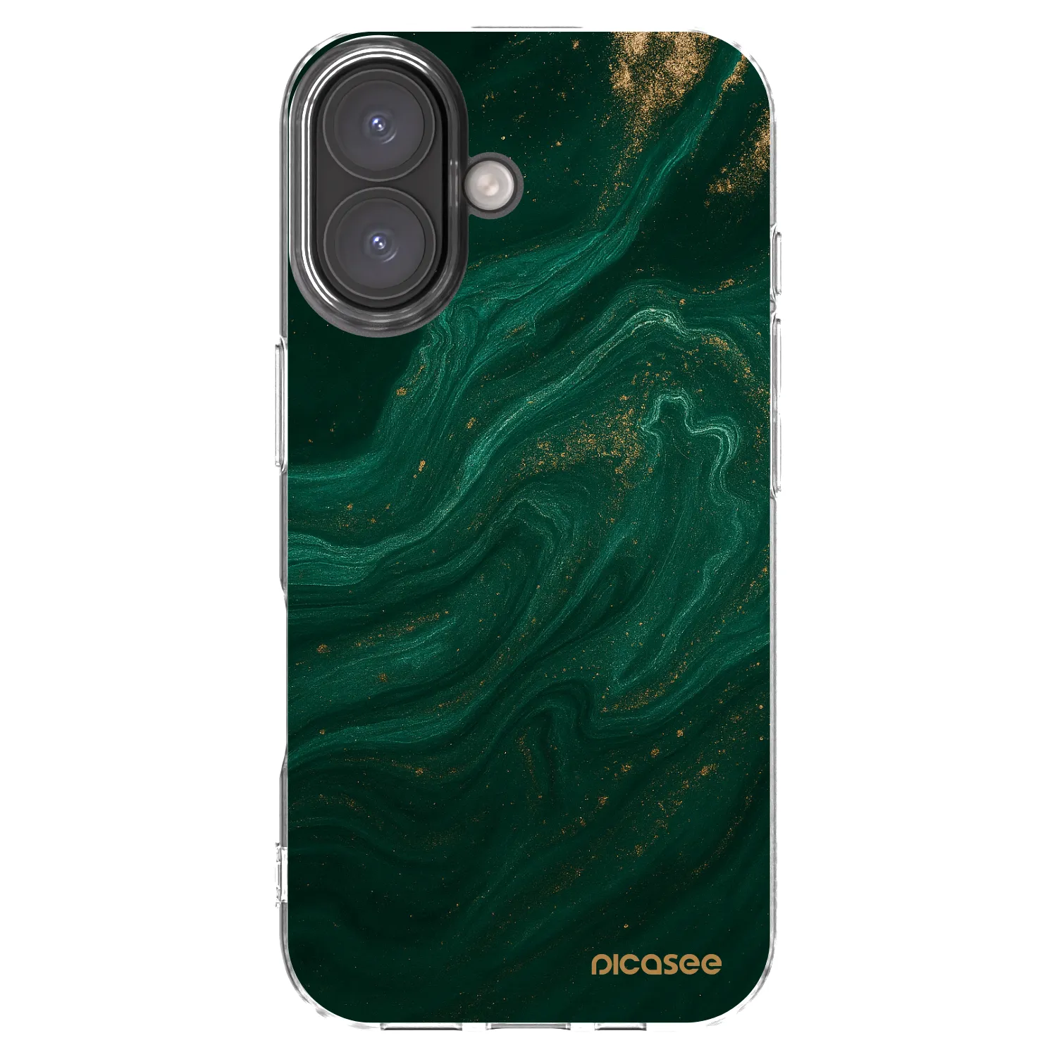 Picasee átlátszó szilikon tok az alábbi mobiltelefonokra Apple iPhone 16 - Green