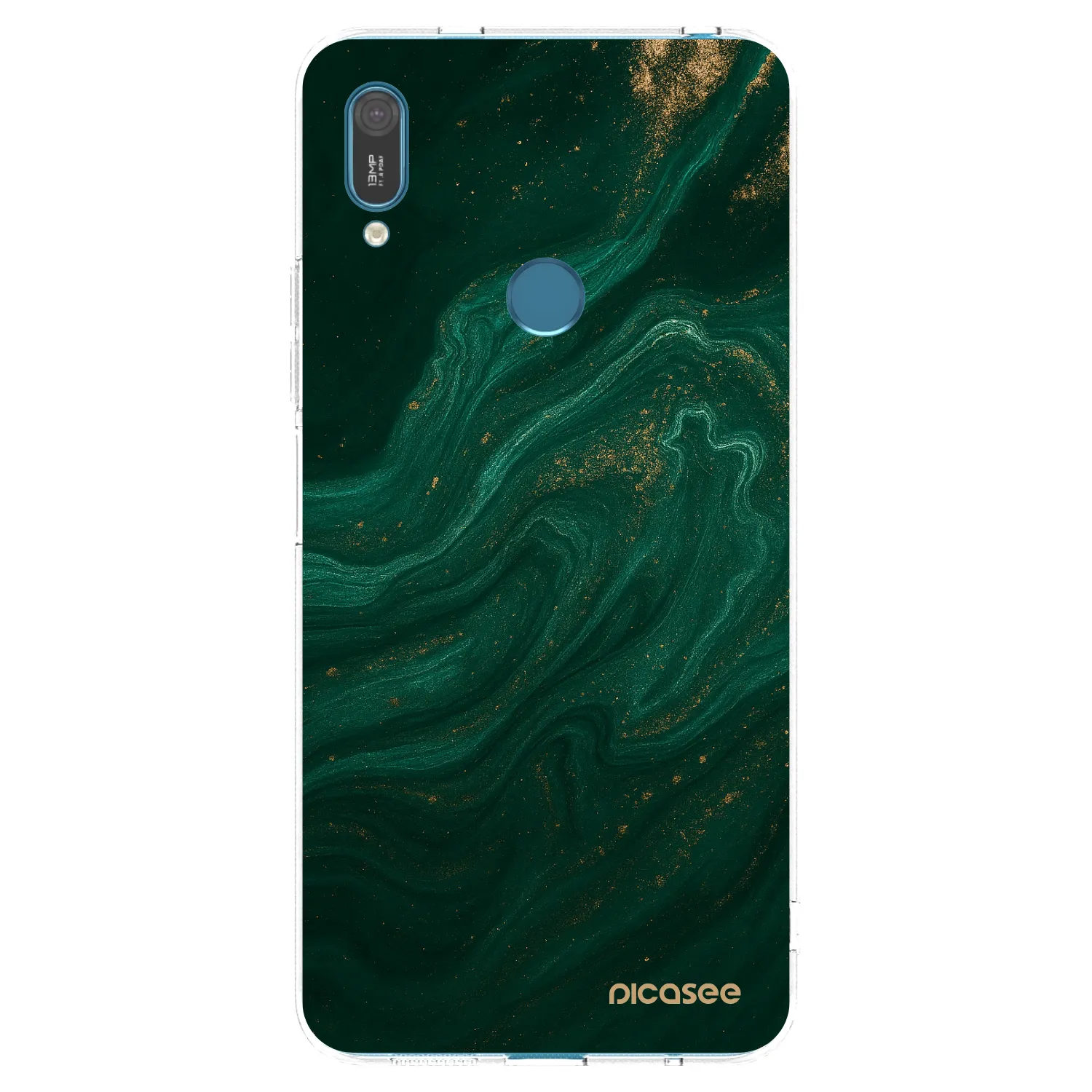 Picasee átlátszó szilikon tok az alábbi mobiltelefonokra Huawei Y7 2019 - Green