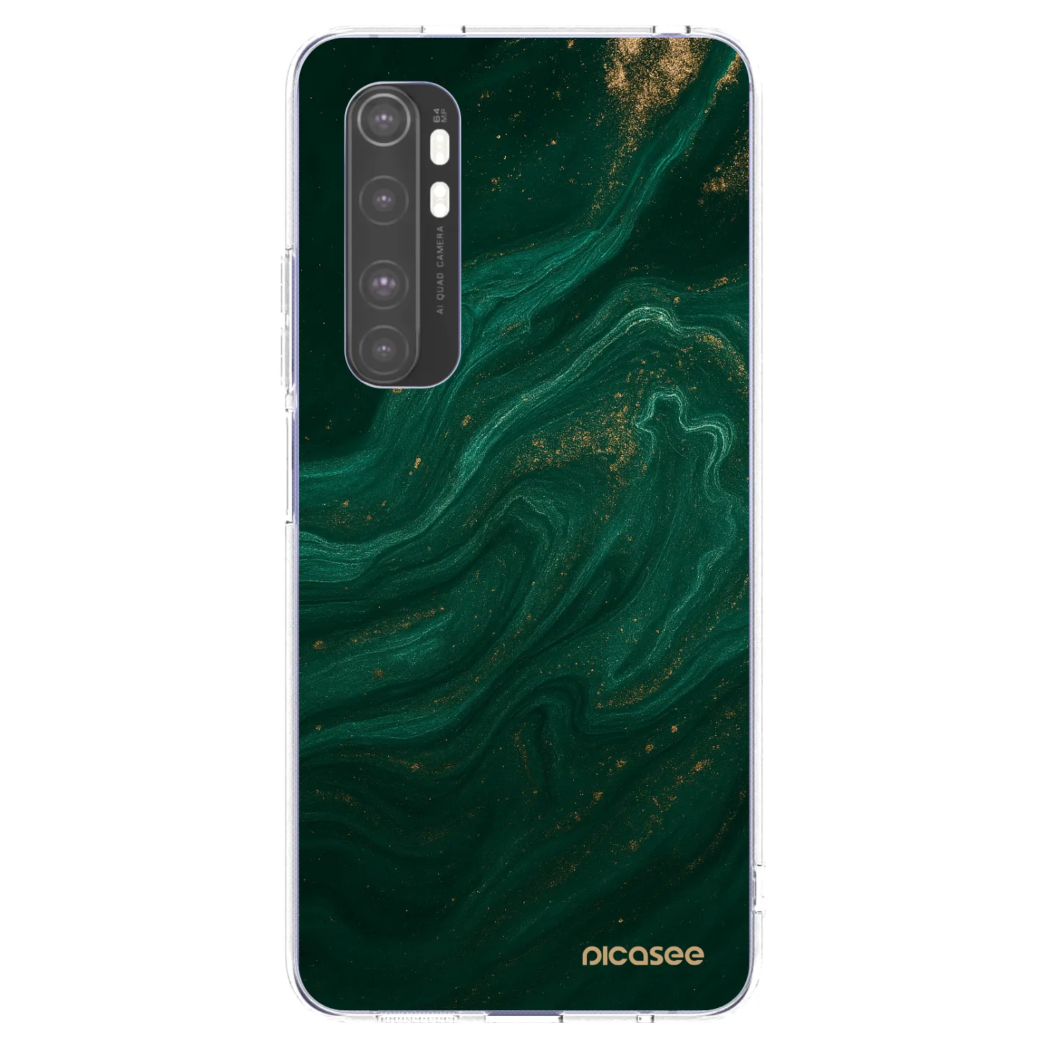 Picasee átlátszó szilikon tok az alábbi mobiltelefonokra Xiaomi Mi Note 10 Lite - Green
