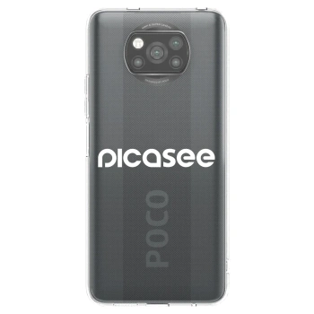 Picasee fekete szilikon tok az alábbi mobiltelefonokra Xiaomi Poco X3 - Picasee - new logo - white