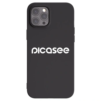 Picasee fekete szilikon tok az alábbi mobiltelefonokra Apple iPhone 12 Pro Max - Picasee - new logo - white