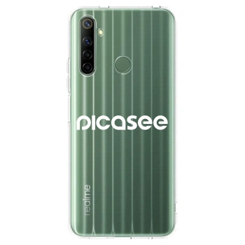 Picasee átlátszó szilikon tok az alábbi mobiltelefonokra Realme 6i - Picasee - new logo - white
