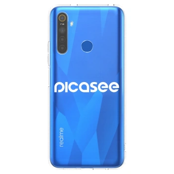 Picasee átlátszó szilikon tok az alábbi mobiltelefonokra Realme 5 - Picasee - new logo - white