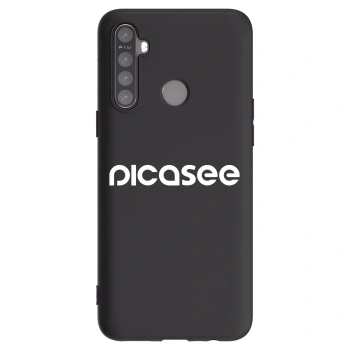 Picasee fekete szilikon tok az alábbi mobiltelefonokra Realme 5 - Picasee - new logo - white