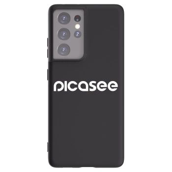 Picasee fekete szilikon tok az alábbi mobiltelefonokra Samsung Galaxy S21 Ultra 5G G998B - Picasee - new logo - white