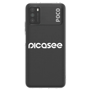 Picasee átlátszó szilikon tok az alábbi mobiltelefonokra Xiaomi Poco M3 - Picasee - new logo - white