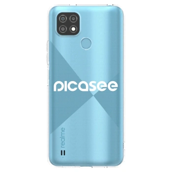 Picasee átlátszó szilikon tok az alábbi mobiltelefonokra Realme C21 - Picasee - new logo - white