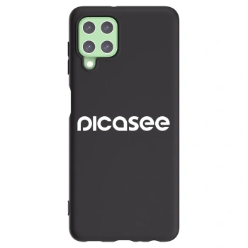 Picasee fekete szilikon tok az alábbi mobiltelefonokra Samsung Galaxy A22 A225F 4G - Picasee - new logo - white