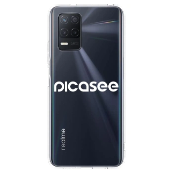 Picasee átlátszó szilikon tok az alábbi mobiltelefonokra Realme 8 5G - Picasee - new logo - white