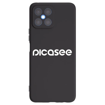 Picasee fekete szilikon tok az alábbi mobiltelefonokra Honor X8 4G - Picasee - new logo - white