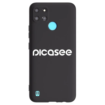 Picasee fekete szilikon tok az alábbi mobiltelefonokra Realme C21Y - Picasee - new logo - white