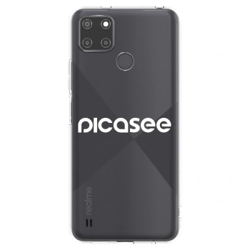Picasee átlátszó szilikon tok az alábbi mobiltelefonokra Realme C21Y - Picasee - new logo - white