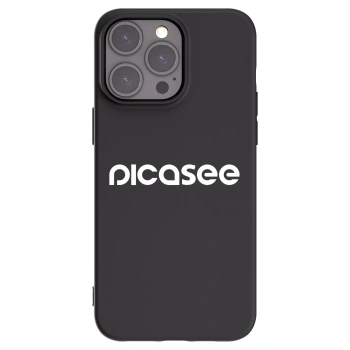 Picasee fekete szilikon tok az alábbi mobiltelefonokra Apple iPhone 15 Pro Max - Picasee - new logo - white