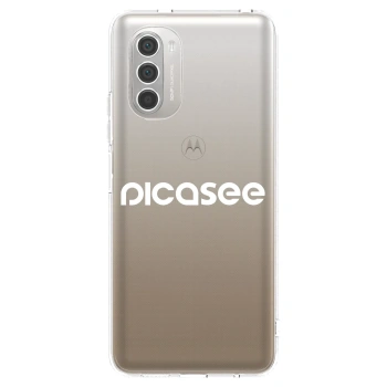 Picasee átlátszó szilikon tok az alábbi mobiltelefonokra Motorola Moto G51 - Picasee - new logo - white