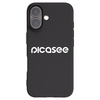 Picasee fekete szilikon tok az alábbi mobiltelefonokra Apple iPhone 16 - Picasee - new logo - white