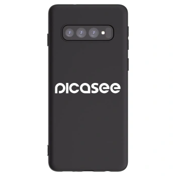 Picasee fekete szilikon tok az alábbi mobiltelefonokra Samsung Galaxy S10 G973 - Picasee - new logo - white