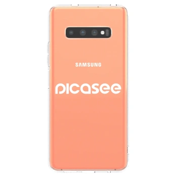 Picasee átlátszó szilikon tok az alábbi mobiltelefonokra Samsung Galaxy S10 Plus G975 - Picasee - new logo - white