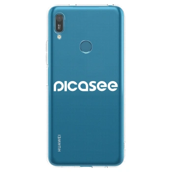Picasee átlátszó szilikon tok az alábbi mobiltelefonokra Huawei Y7 2019 - Picasee - new logo - white