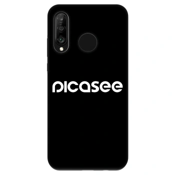 Szilikon tok erre a típusra Huawei P30 Lite - Picasee - new logo - white