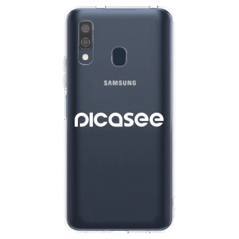Picasee átlátszó szilikon tok az alábbi mobiltelefonokra Samsung Galaxy A40 A405F - Picasee - new logo - white